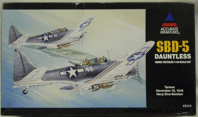 Accurate Miniatures 1/48 Douglas SBD-5 Dauntless - VB-16 USS Lexington (CV16) November 19 1943 At Tarawa, 3412 plastic model kit